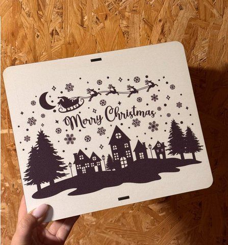 Прямокутний бокс "Marry christmas". ДВП. 35х27х12 9666-00 фото