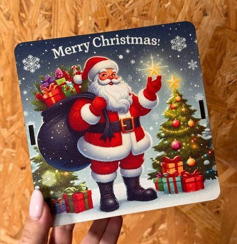 Квадратний бокс "Merry Christmas". ДВП. 20х20х8 см 410412-00 фото