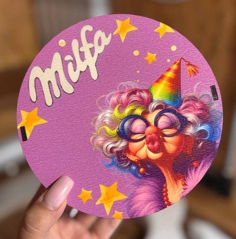 Круглий бокс "Milfa, мілфа". ДВП. 25х25х8 см 45016-00 фото
