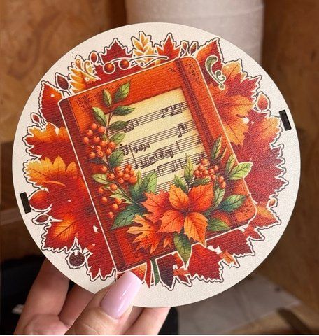 Круглий бокс "Вчителю музики". ДВП. 25х25х8 см 3016-00 фото